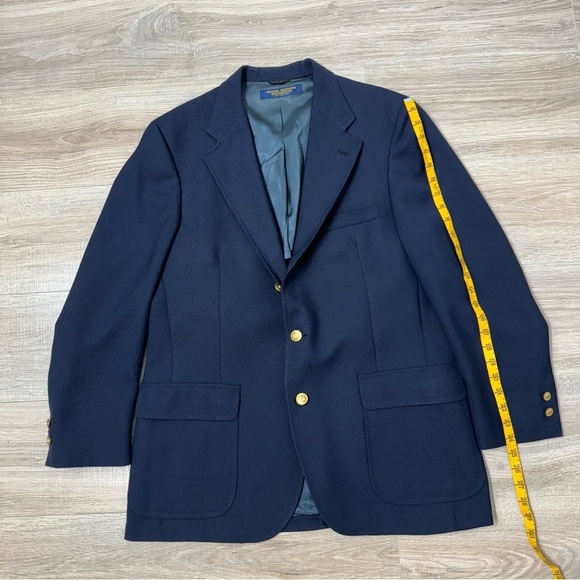 Vintage 70s Brooks Brothers Brooksgate Navy Blue Sport Coat Blazer Size 43 R - Picture 12 of 16
